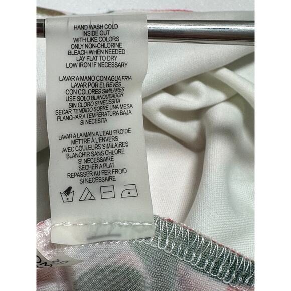 Calvin Klein Top Womens 3X Ivory Red Floral Bell Sleeve Boho Stretch Spring Work - Picture 10 of 13